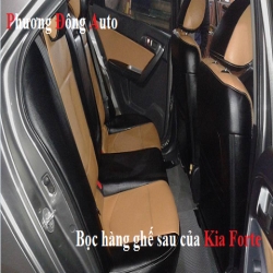 Phương đông Auto Bọc ghế da thật công nghiệp Kia Forte | Bọc ghế Kia Forte pha đen da bò